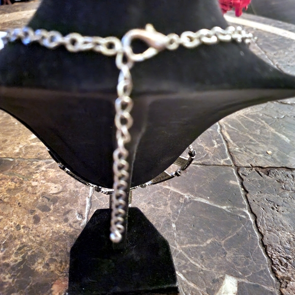 5/25 Blue Grey Stone pieces with silver and blue beads - Picture 3 of 3